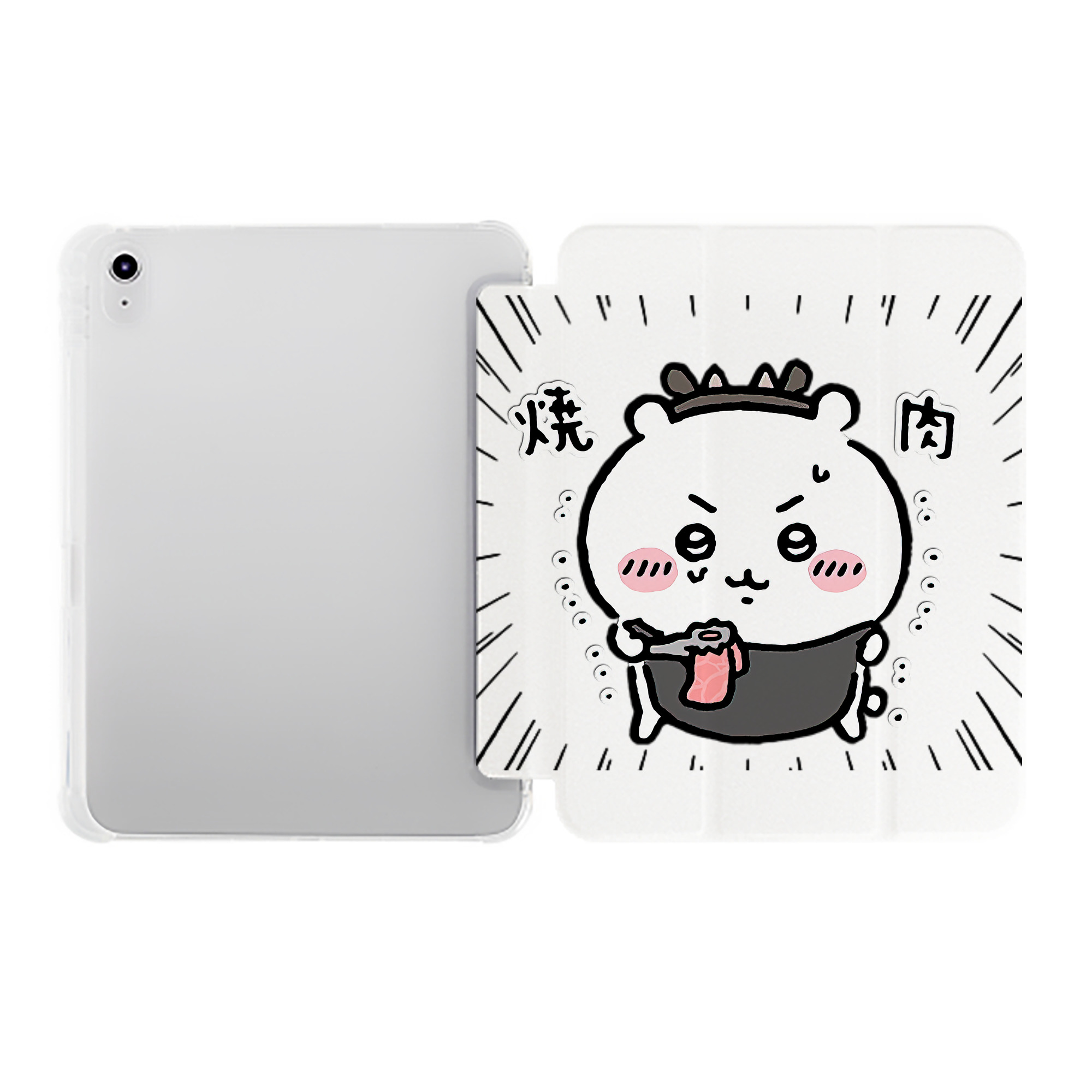 （画像用） ちいかわ ちいかわ Chii-kawa chiikawa IPad ケース ペン収納付き 三つ折りスタンド PUレザー×シリコン 対応機種9.5/10.5/10.9インチ